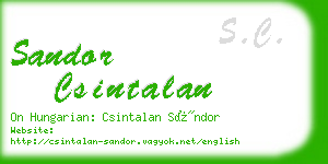 sandor csintalan business card